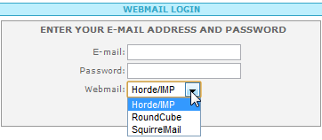 SiteWorx Webmail Login Page