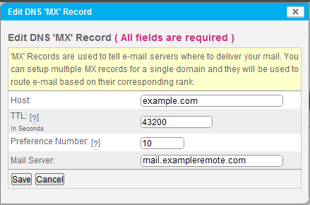 Edit MX Record using SiteWorx Remote Setup Edit MX Record using SiteWorx Remote Setup