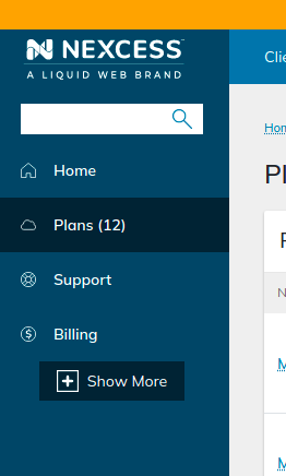 Plans on the Left Menu