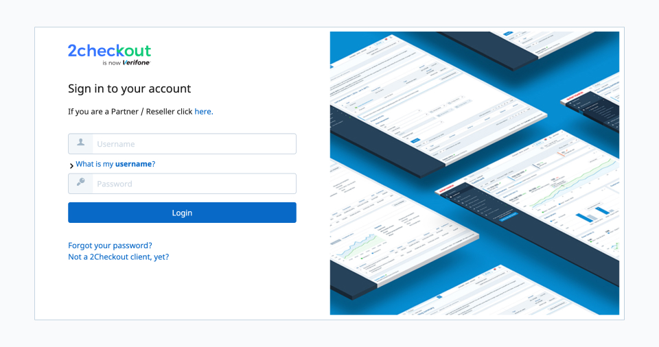 2Checkout Login Page