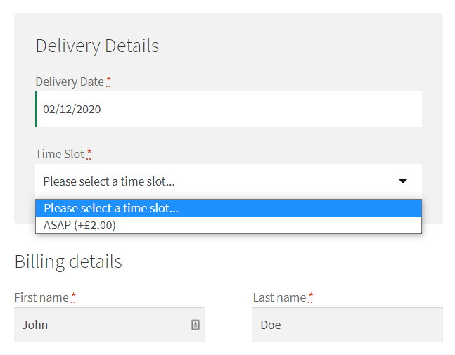 ASAP order checkout
