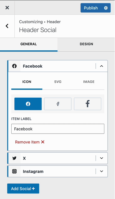 Adding Social Links