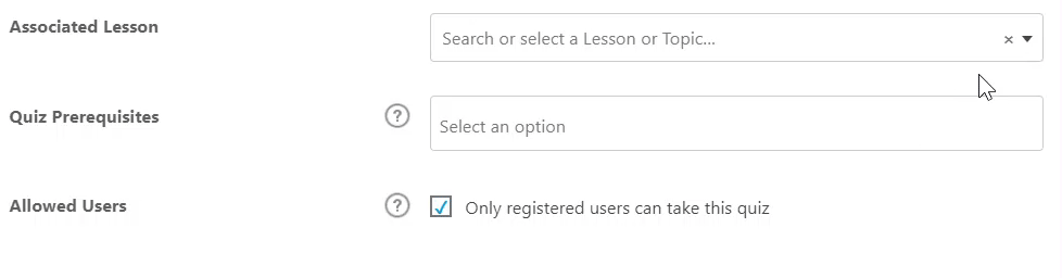 Associated lesson selection