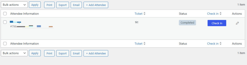 Default Attendees List without Company column