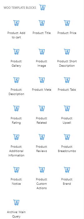 Available Woo Template Blocks