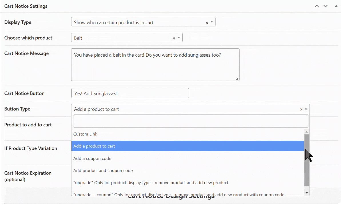 Button Tye for Conditional Banner