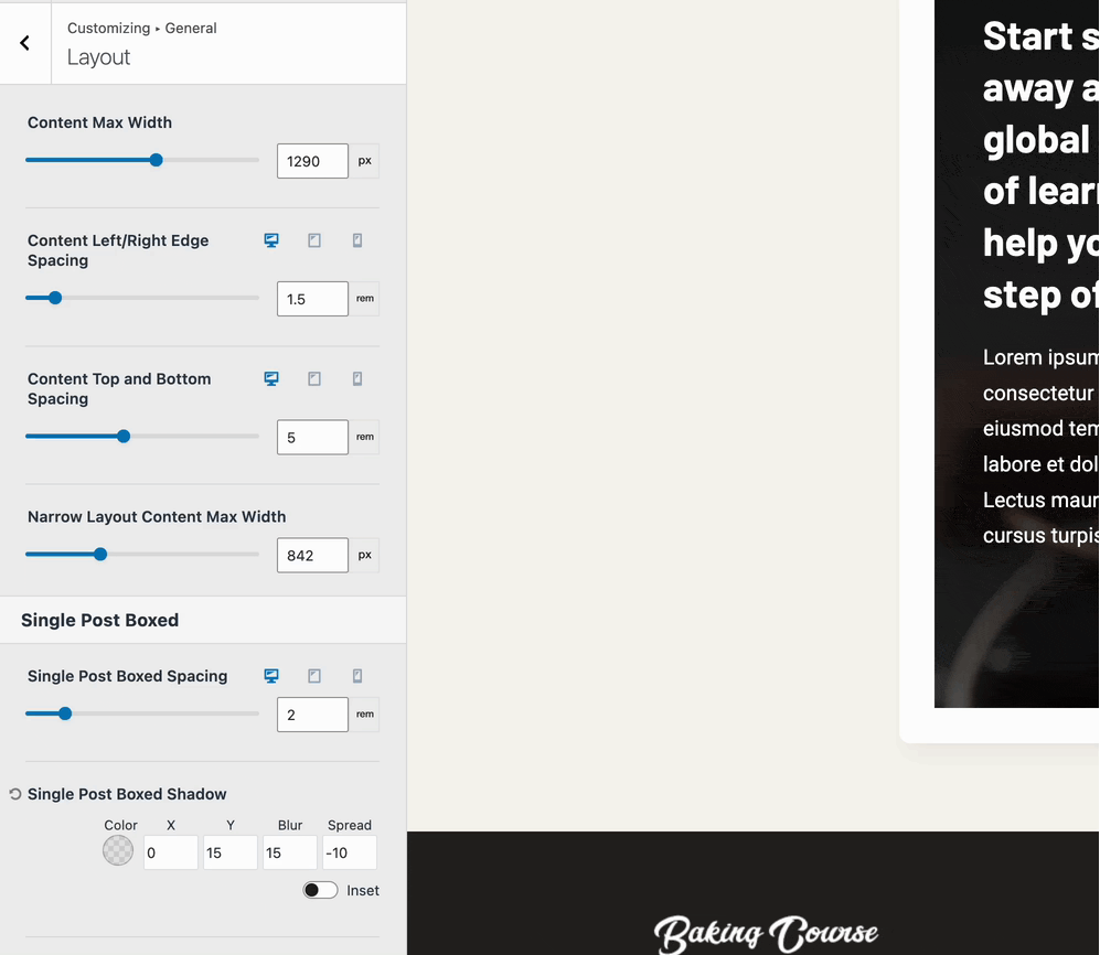 Content Top and Bottom Spacing