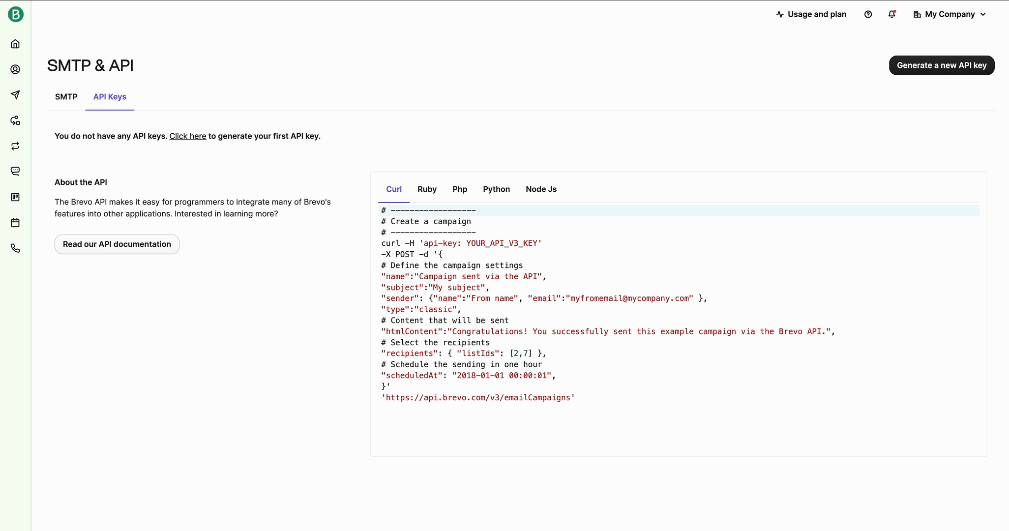Create API Key