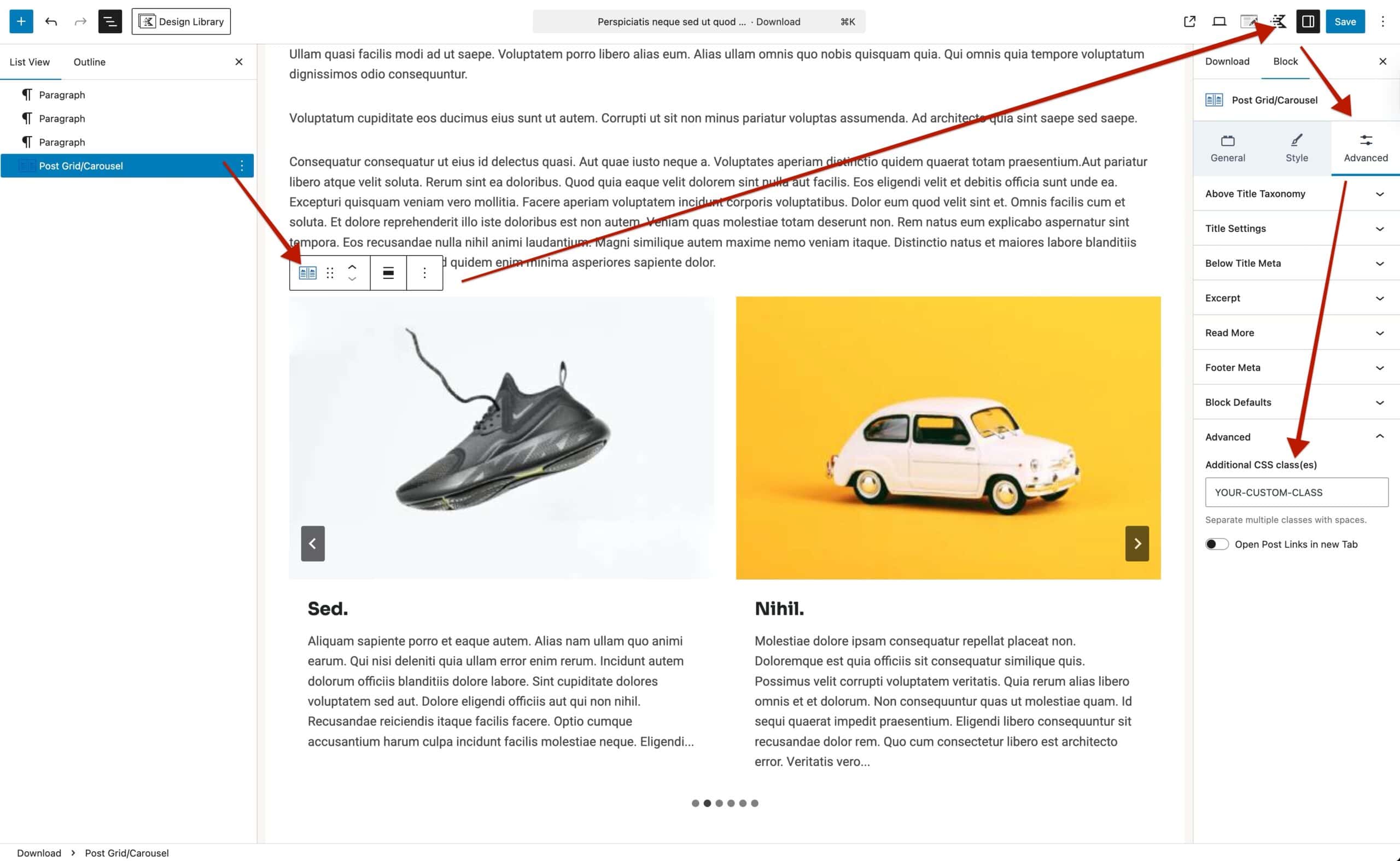 Custom CSS Classes on Post Grids