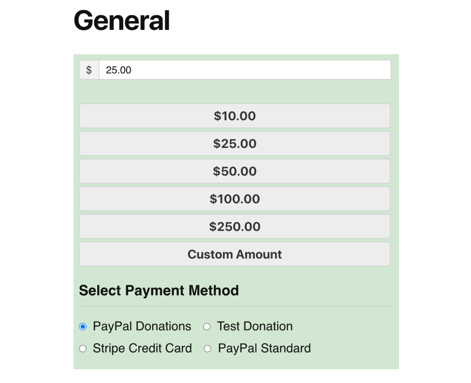 A customized legacy donation form