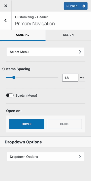 Customize Menus