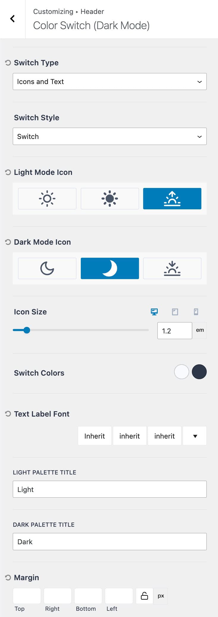 Dark Mode Settings