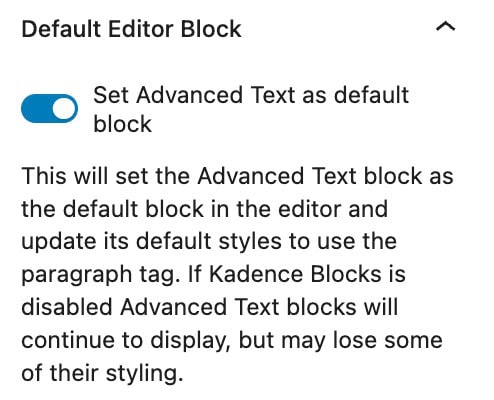 Default Editor Block