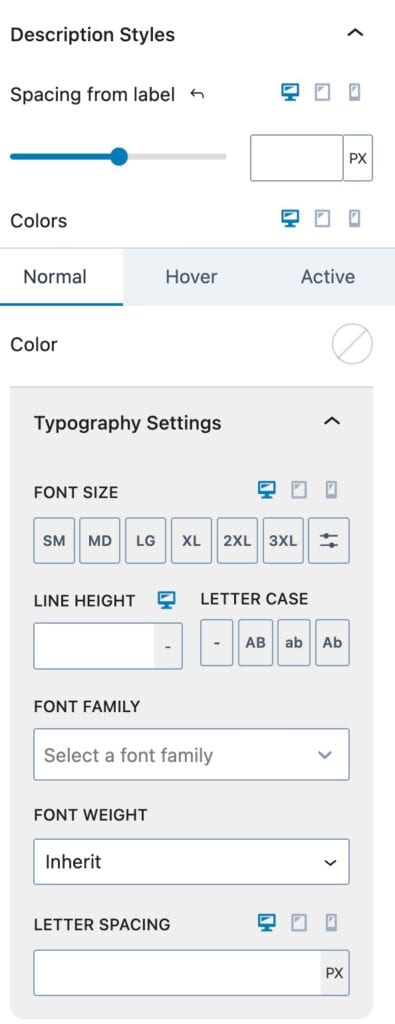 Description Styles