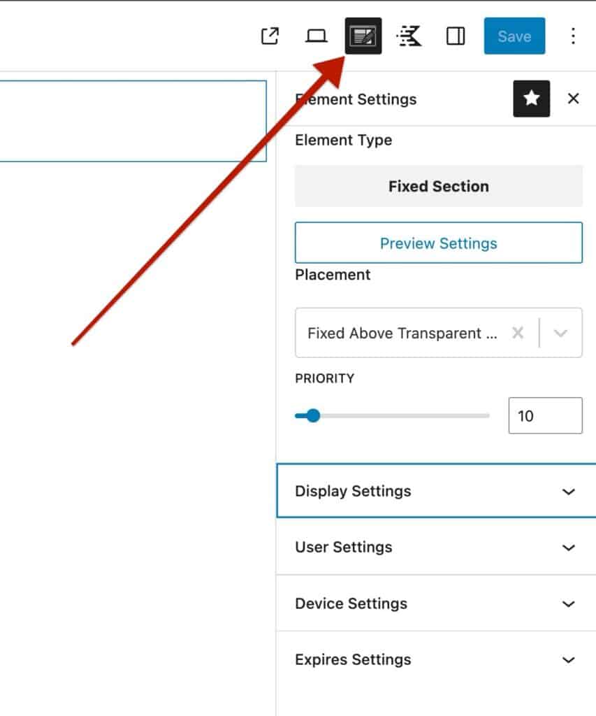 Element Settings