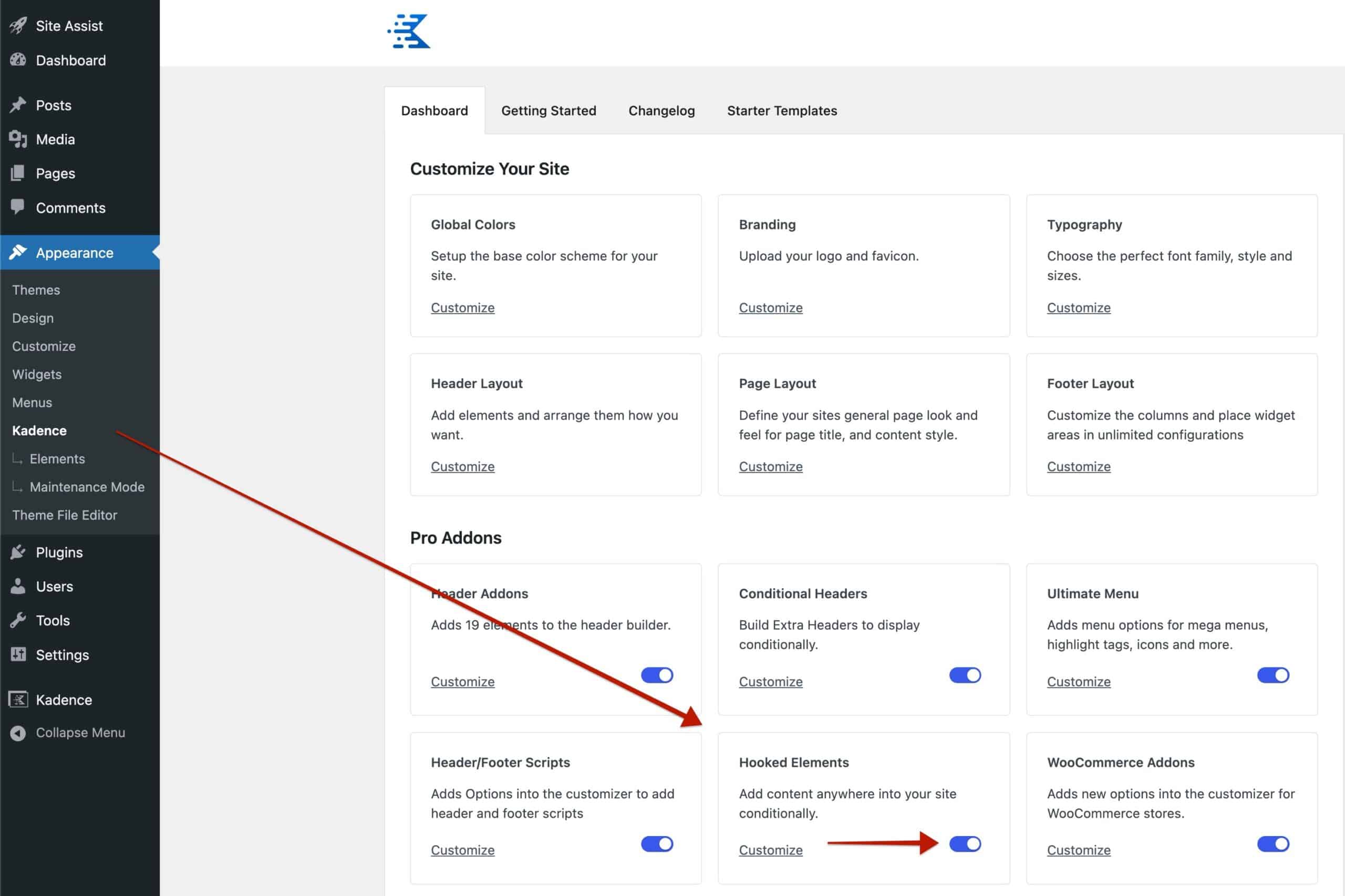 Enable Hooked Elements Premium