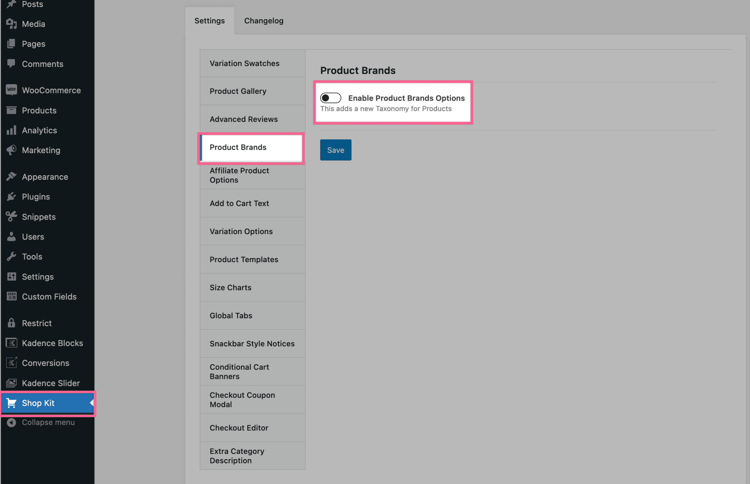 Enable Product Brands
