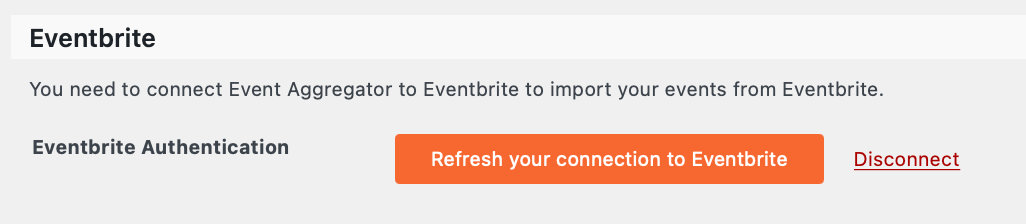 Eventbrite settings