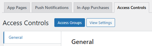 Screenshot of Access Controls settings menu