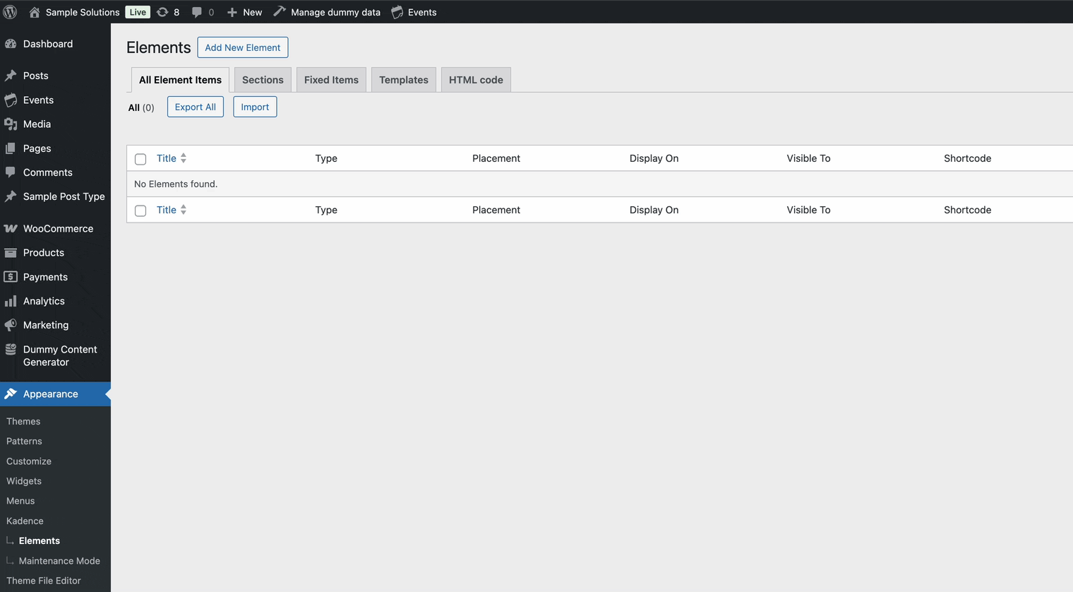 Importing Elements