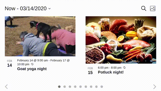Animated preview of the Photo View slider in landscape orientation on mobile