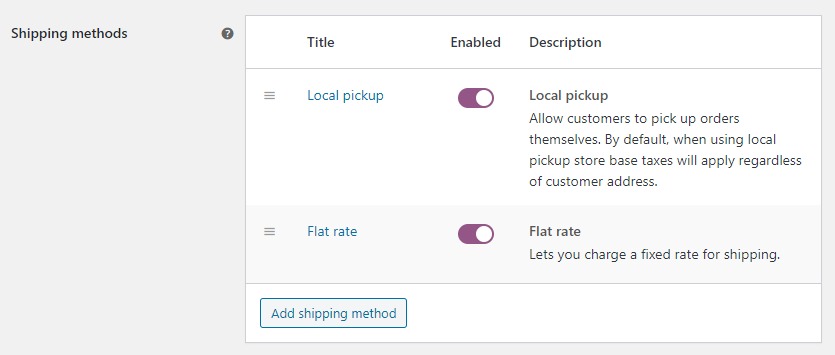 Local pickup method
