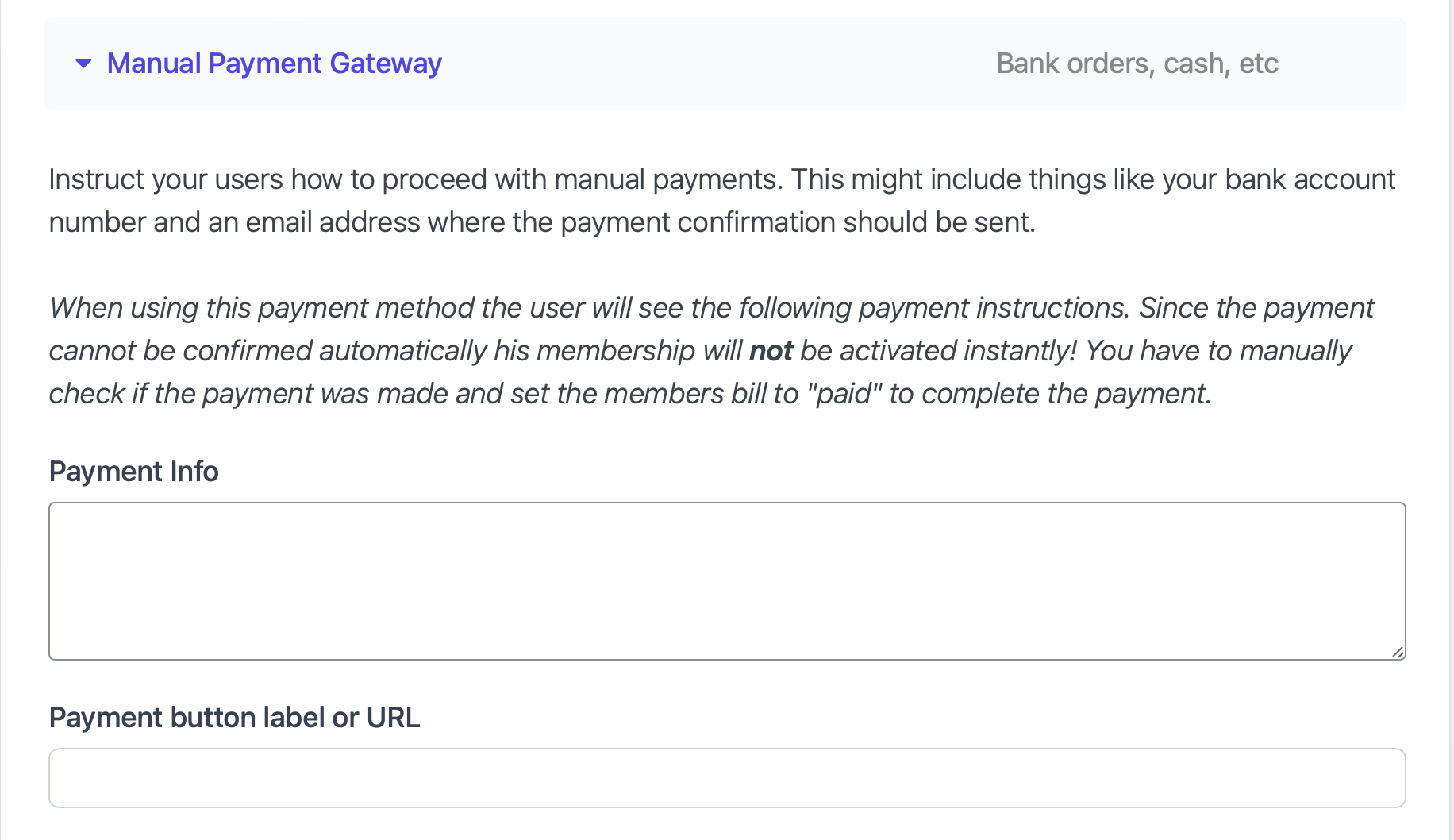 Manual Payments