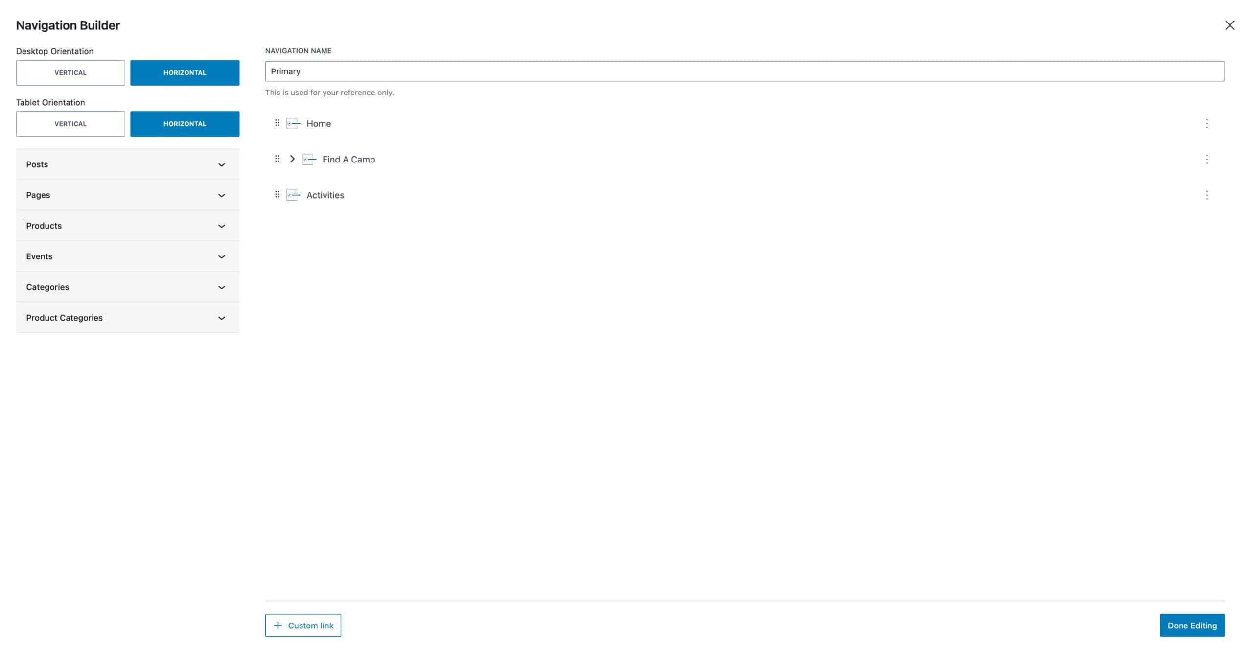 Navigation Builder Sample