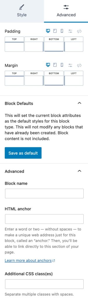 No Results Advanced Settings