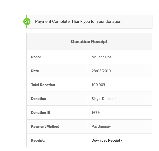 PayUmoney payment success.