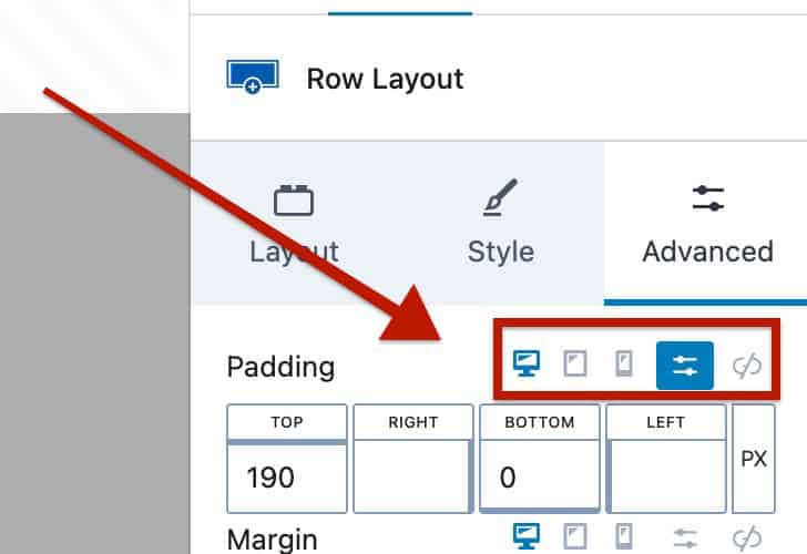 Responsive Settings