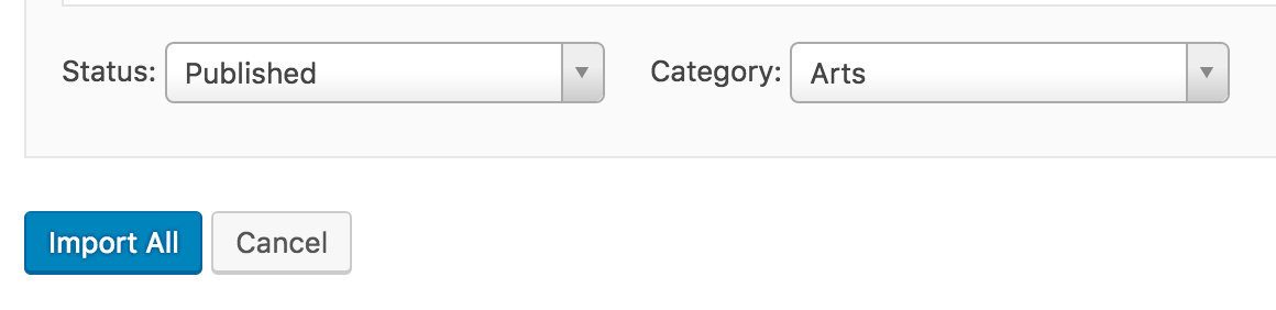 Setting publish status and category for CSV import