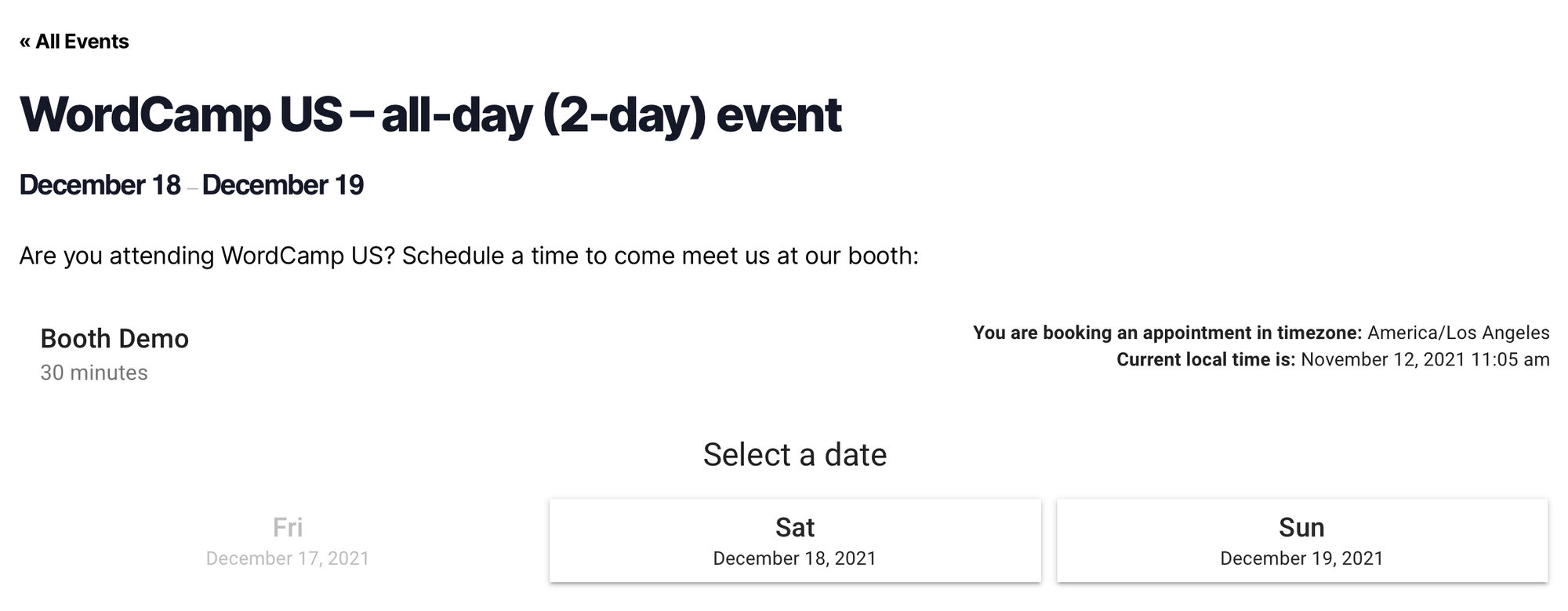 Booking appointment