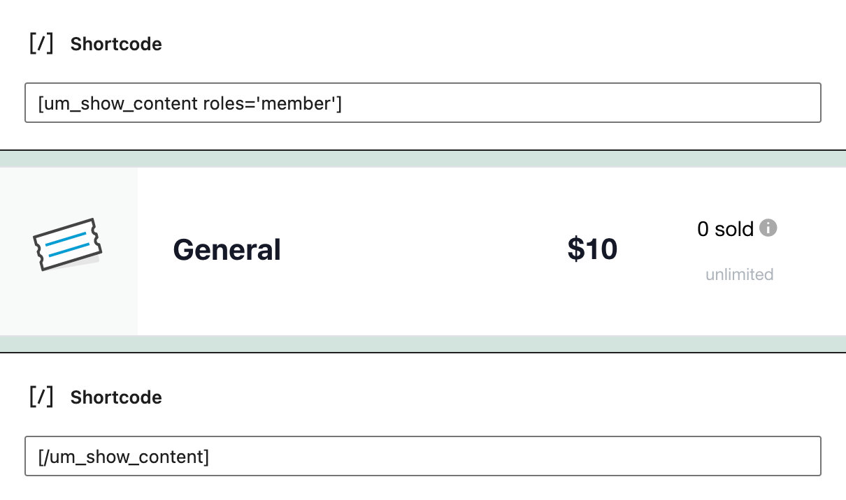 Hide ticket content with Ultimate Member