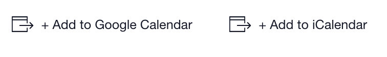 The Event Sharing block showing the Google Calendar and iCal button options