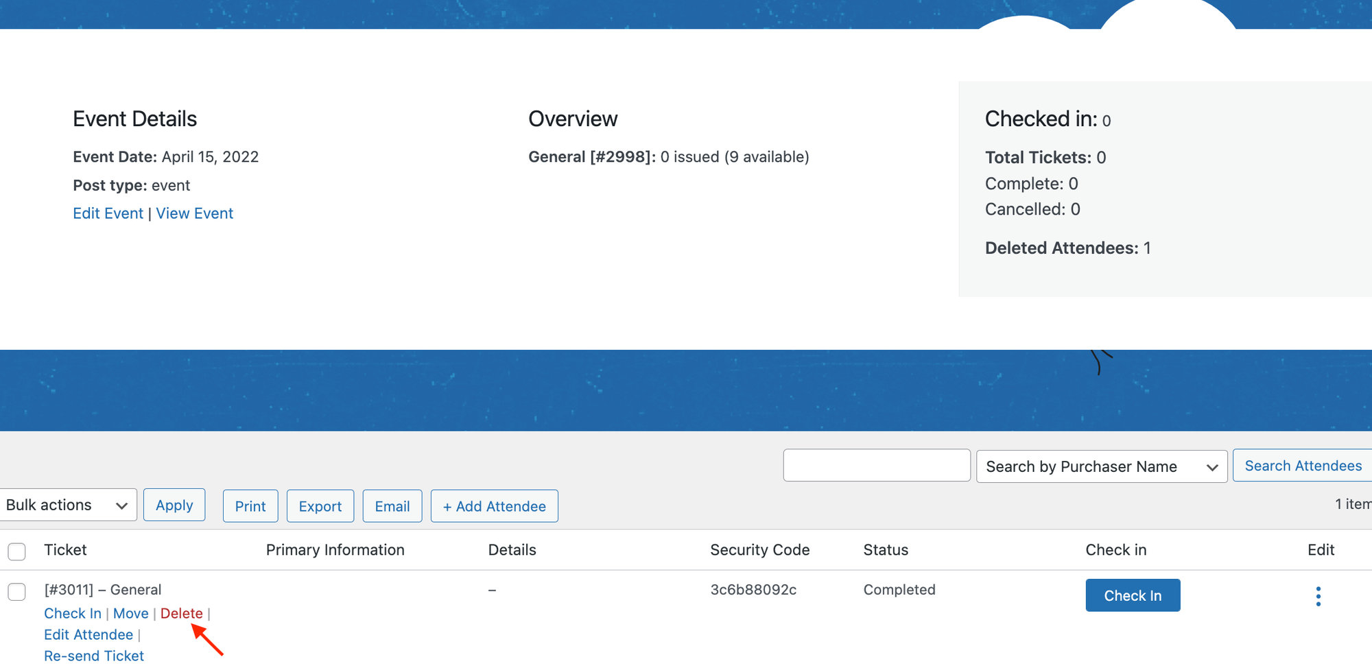 Attendees screen to increase ticket stock.