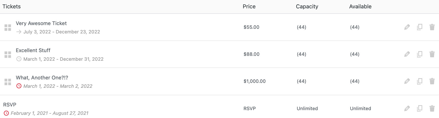 Classic Editor: Edit tickets