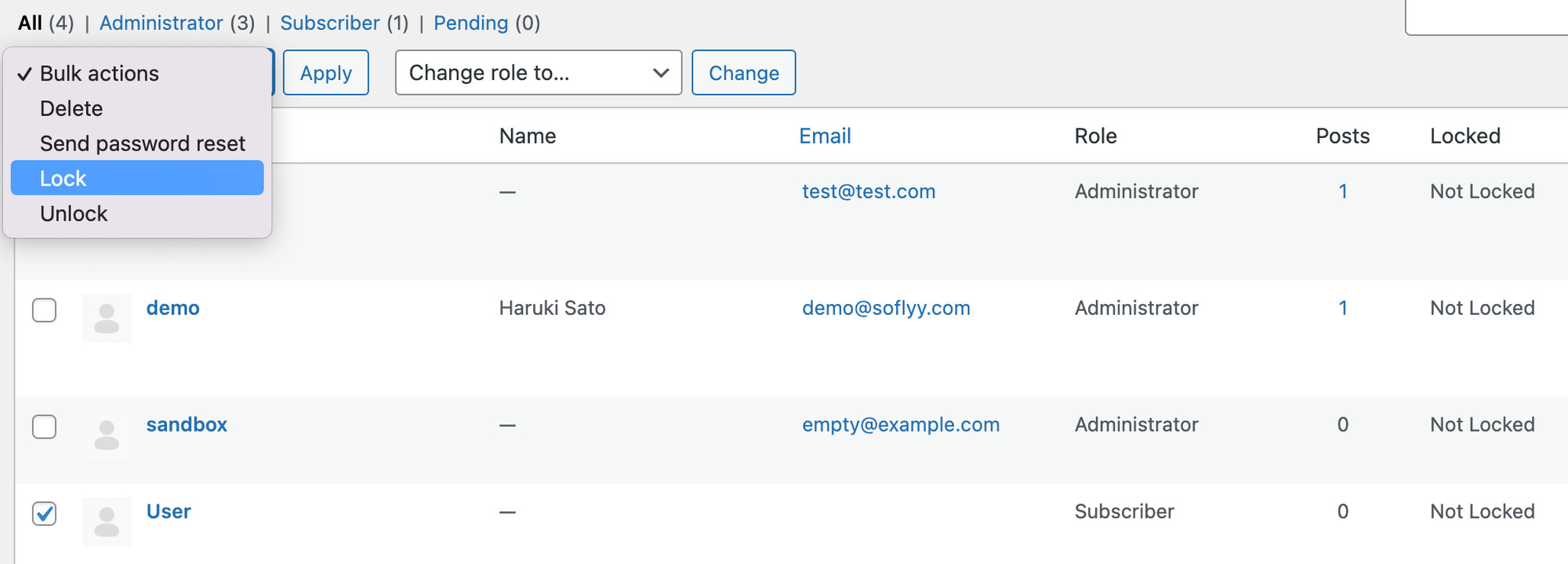 Block a WordPress user 