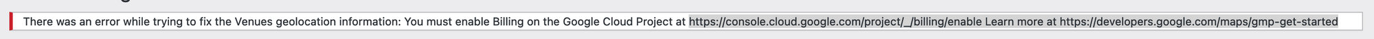 Error if you haven't set up your API account when fixing geolocation error