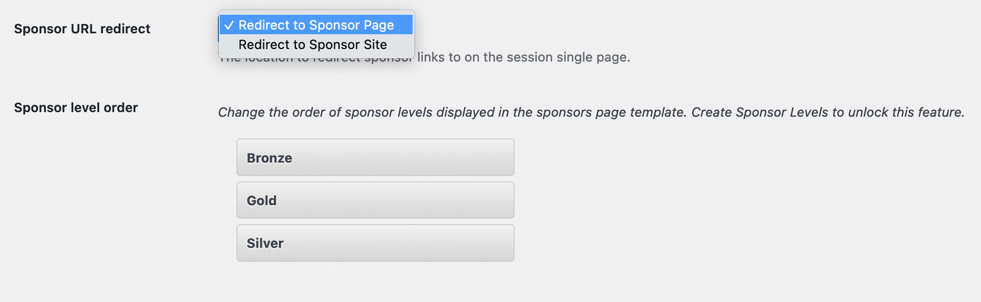 These settings control what happens when a sponsor URL is clicked on by a visitor