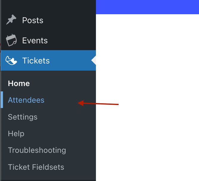 The global Attendees screen at Tickets → Attendees
