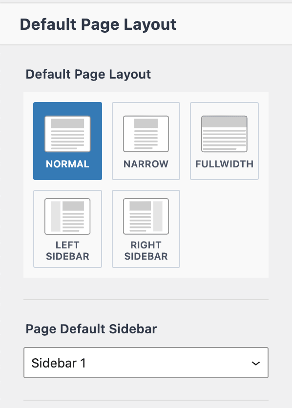 Kadence Page Layout - Default Page Layout Settings