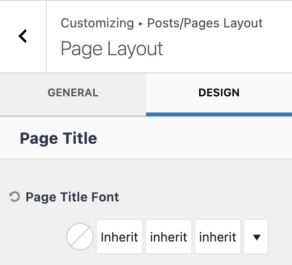 Page Design Settings