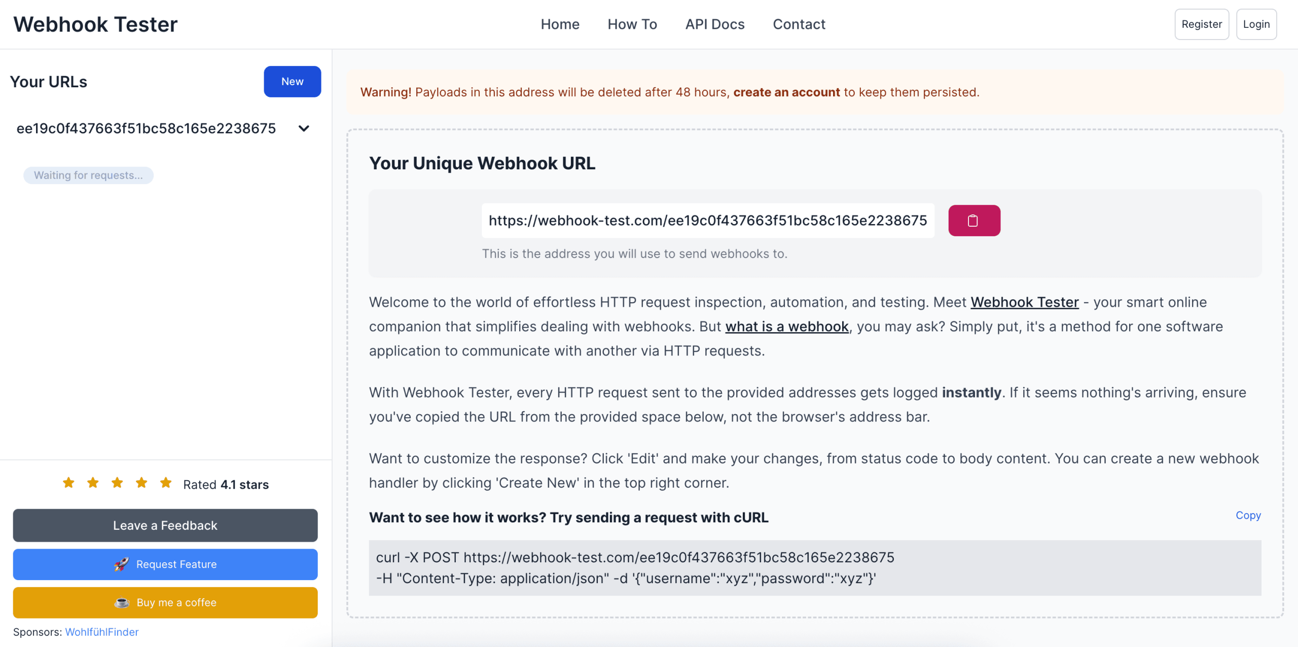Webhook Tester - https://webhook-test.com/