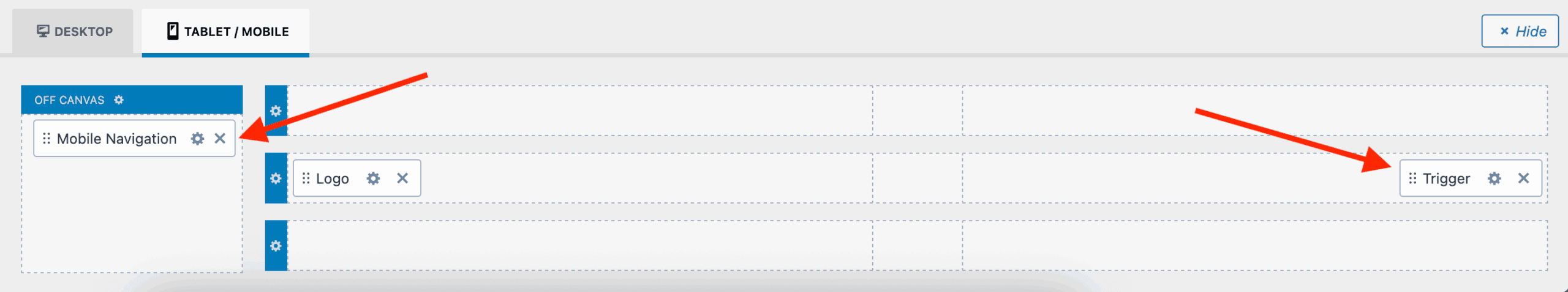 Tablet/Mobile Header - Trigger and Mobile Navigation blocks