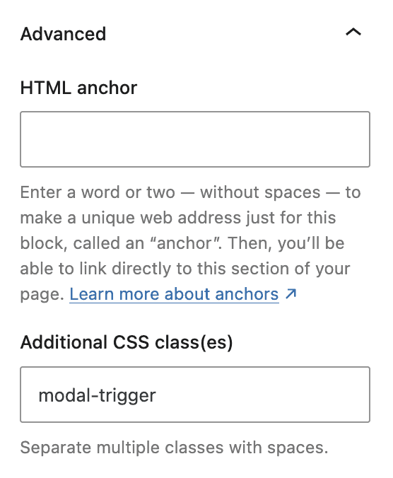 Adv Button - Advanced Tab - Advanced section