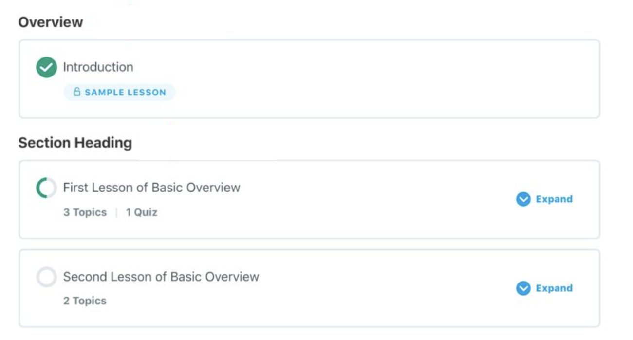 Section headings