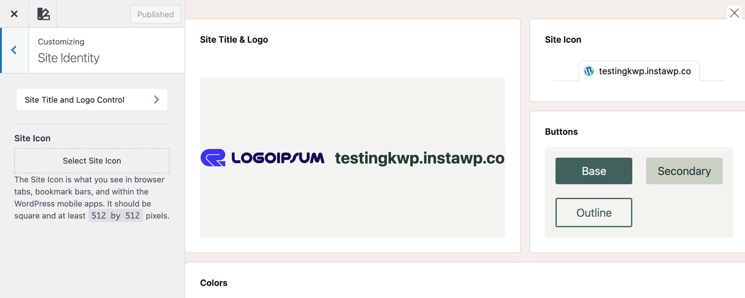 Site Icon Settings