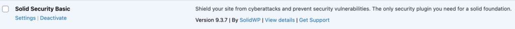 Solid Security Basic