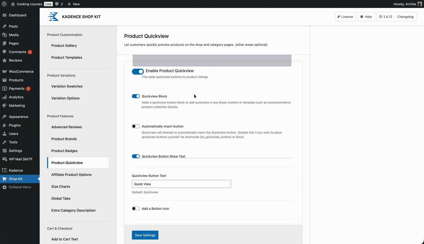 Using Quickview on Pages
